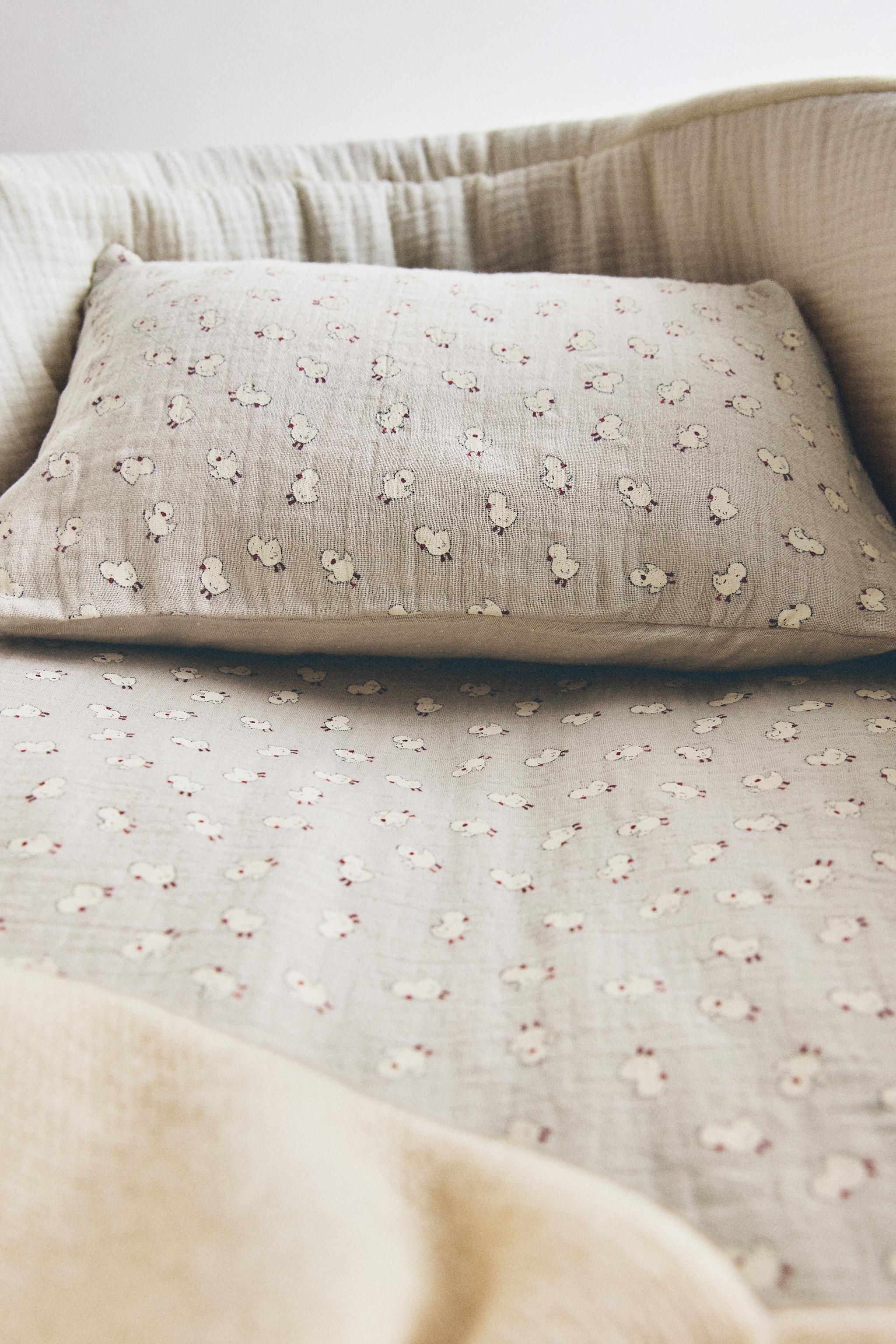 ENSEMBLE DRAPS BÉBÉ COTON GAZE POUSSINS